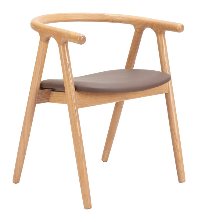Peker Dining Chair (Set of 2) Brown & Natural