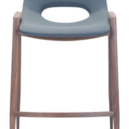 Desi Counter Stool (Set of 2) Azure Gray & Walnut