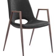 Desi Dining Chair (Set of 2) Black & Walnut