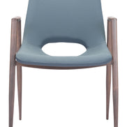 Desi Dining Chair (Set of 2) Azure Gray & Walnut