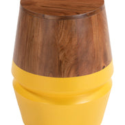 Tornos Side Table Walnut & Yellow