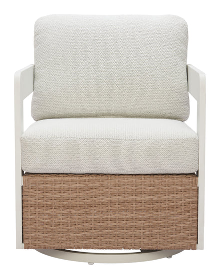 Gelo Swivel Chair White & Brown