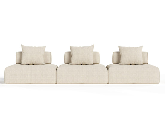Mondo - Modern Modular Beige Fabric Sectional Sofa-3-Piece Sectional - image 2