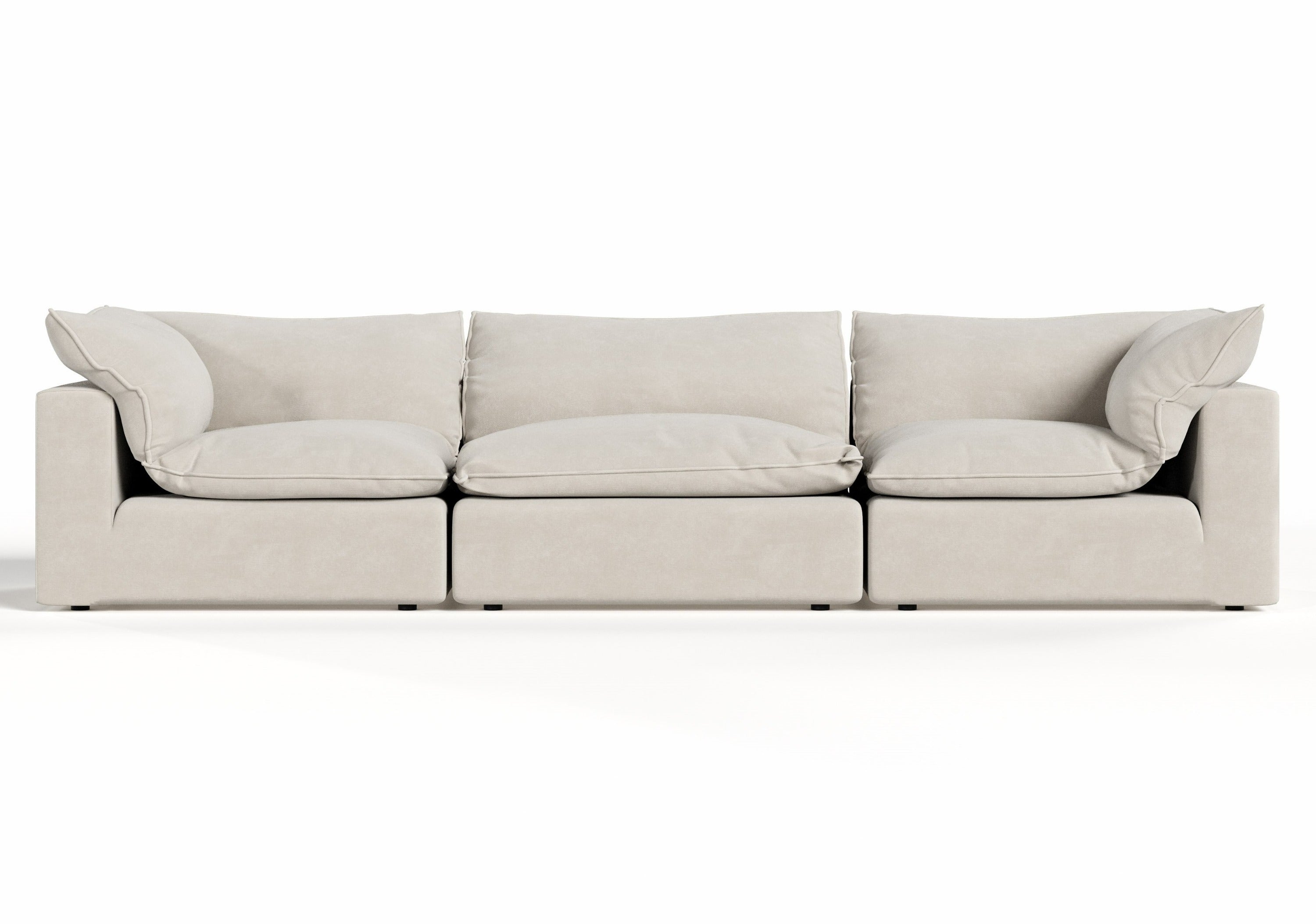 Garman - Modern Light Grey Modular Sectional Sofa-3-Piece Sectional