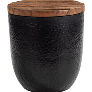 Duskan Storage Side Table Natural & Black