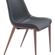 Magnus Dining Chair (Set of 2) Black & Walnut
