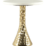 Lira Accent Table White & Gold