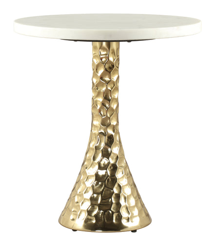 Lira Accent Table White & Gold