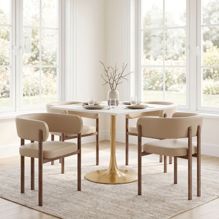 Epas Dining Table White & Gold