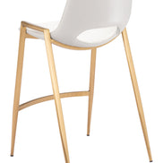 Desi Counter Stool (Set of 2) White & Gold