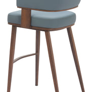 Poise Barstool Azure Gray & Walnut