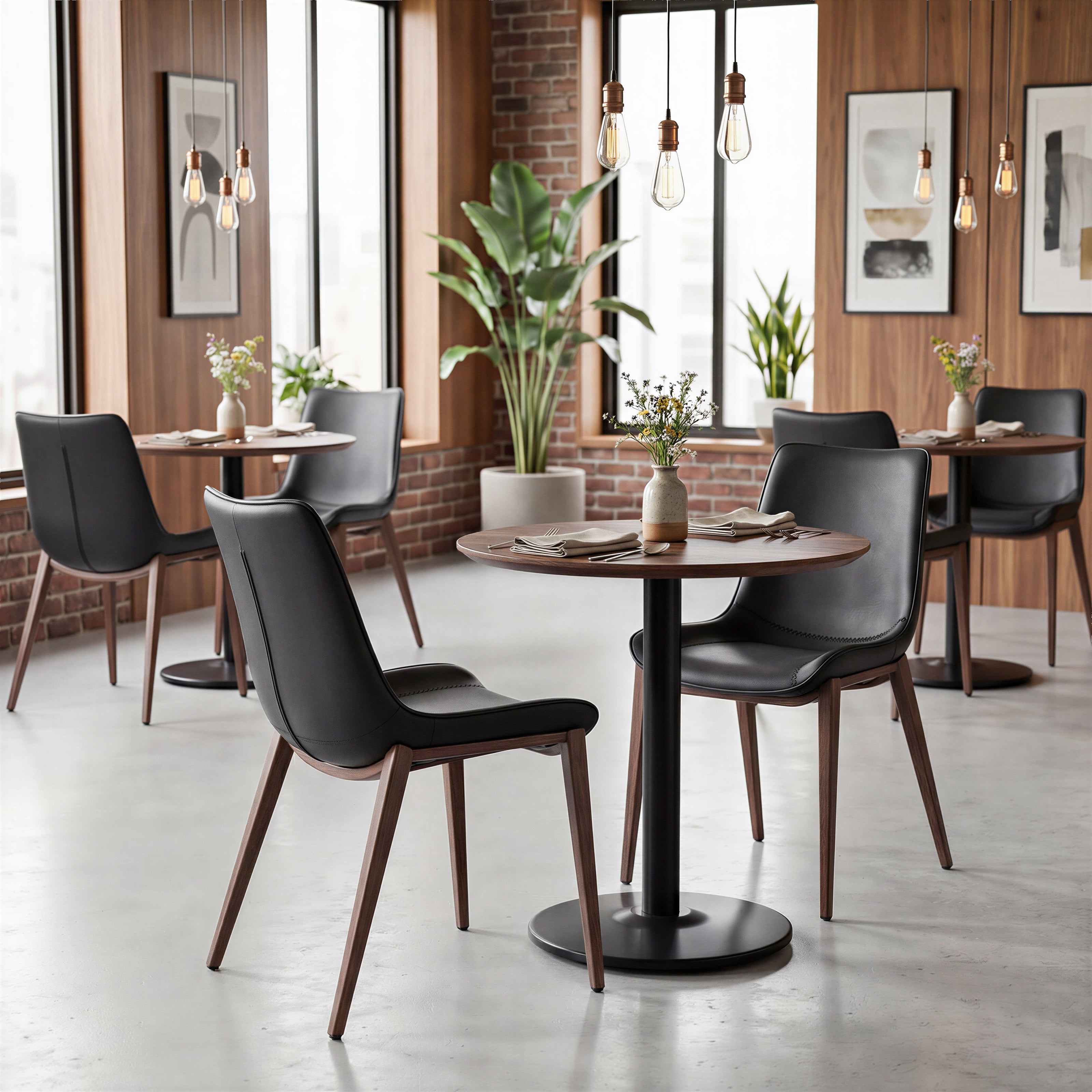 Magnus Dining Chair (Set of 2) Black & Walnut