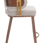Brew Counter Stool Beige & Walnut