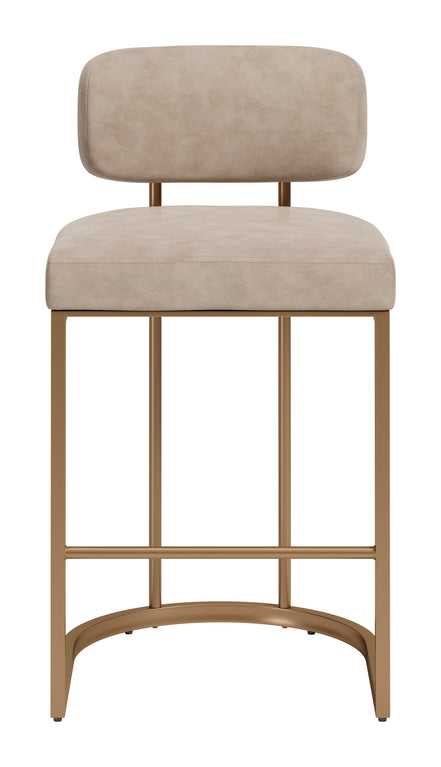 Velar Counter Stool (Set of 2) Beige & Bronze