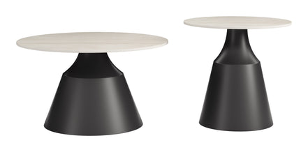 Camella Coffee Table Set (2-Piece) Light Beige & Black