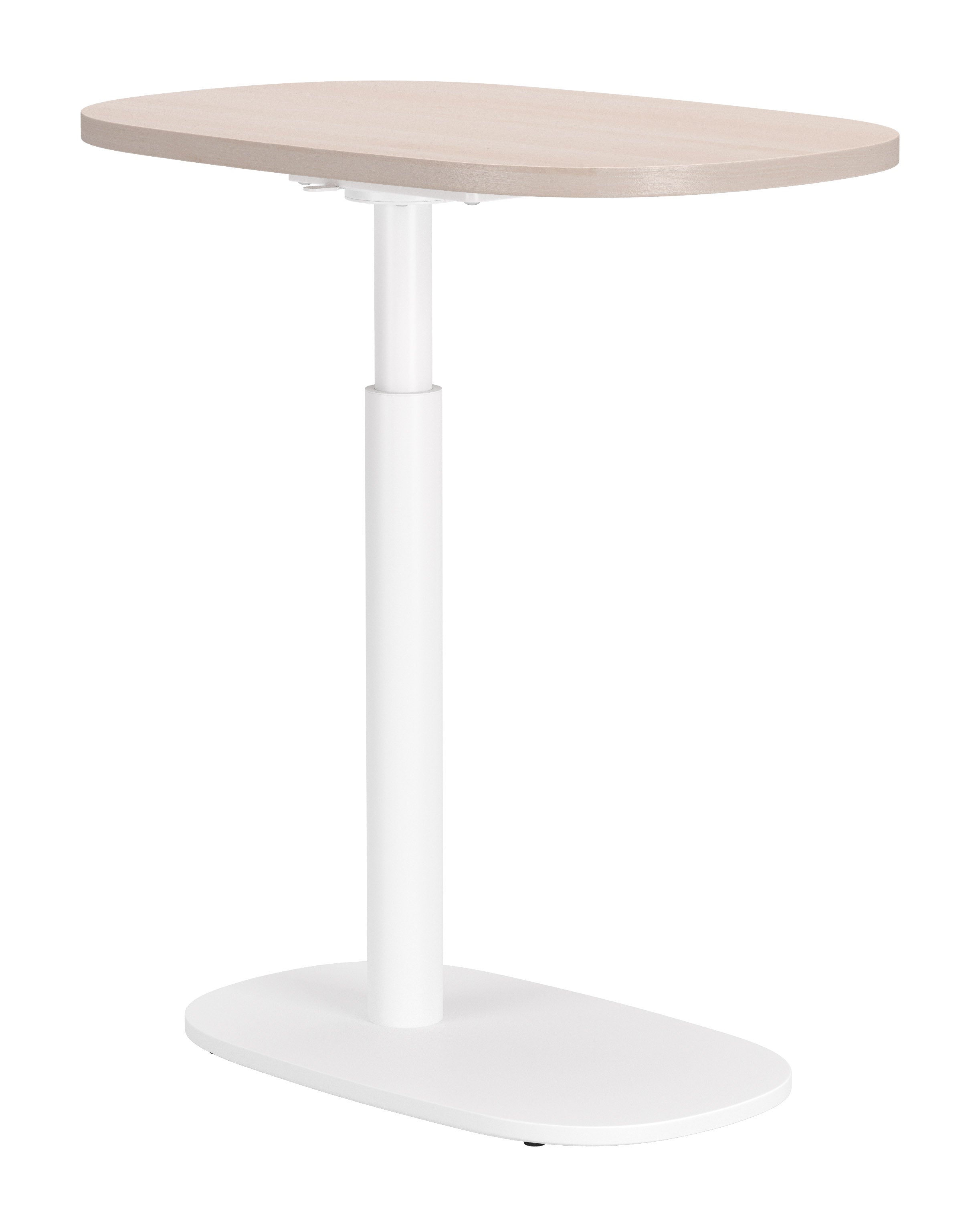 Buddy Adjustable Rotating Side Table Natural & White