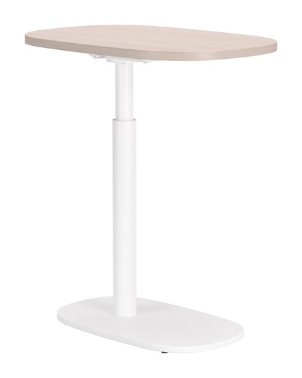 Buddy Adjustable Rotating Side Table Natural & White
