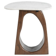 Vara Side Table White & Walnut