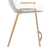 Desi Counter Stool (Set of 2) White & Gold