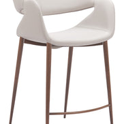 Limay Counter Stool Beige & Walnut