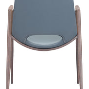 Desi Dining Chair (Set of 2) Azure Gray & Walnut