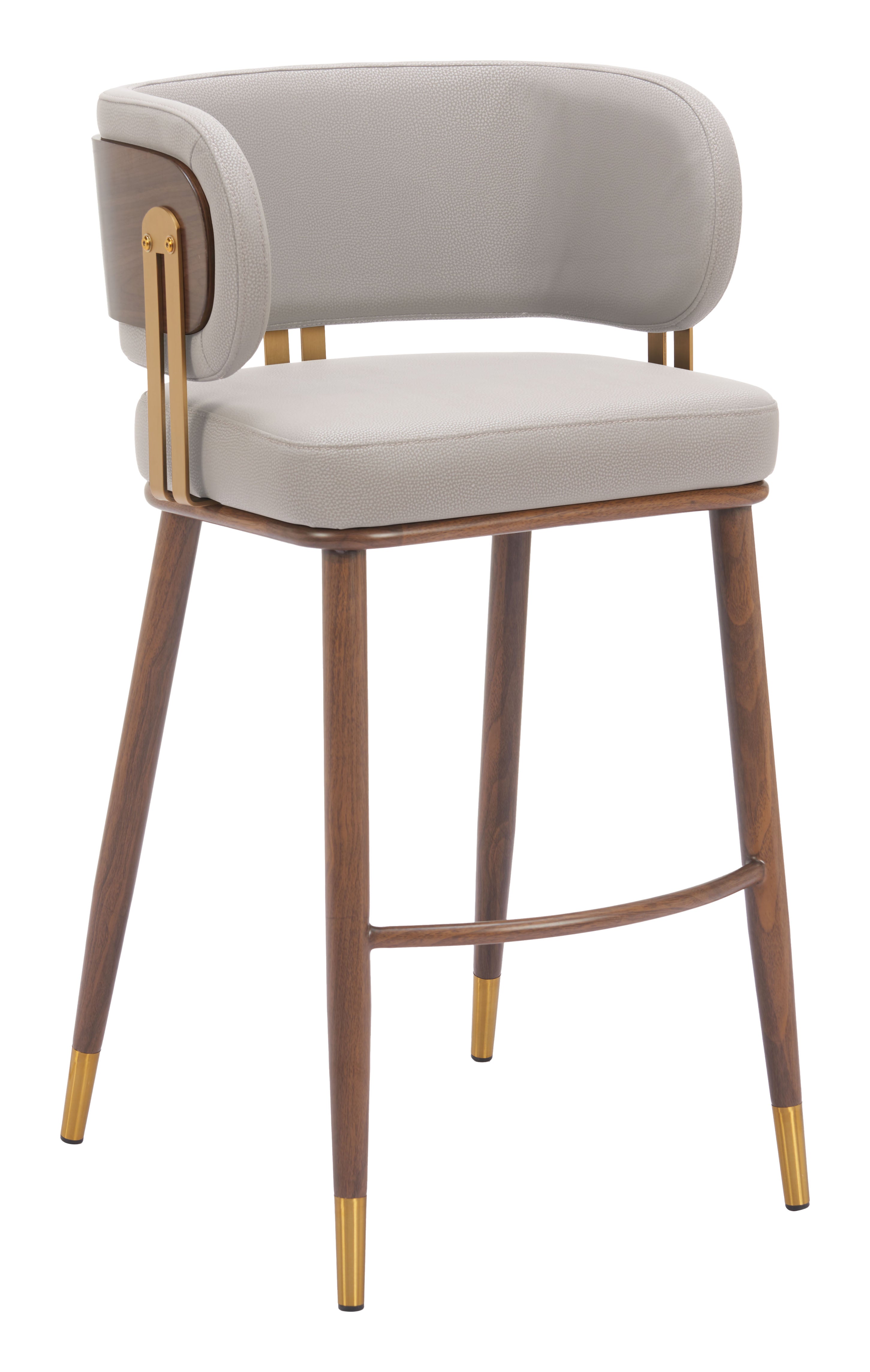 Brew Barstool Beige & Walnut