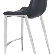 Magnus Counter Stool (Set of 2) Black & Silver