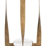 Orion Accent Table White & Brass