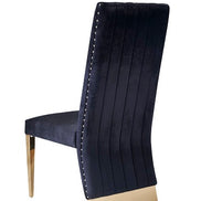 Keisha - Modern Black Velvet and Gold Dining Chair Set of 2