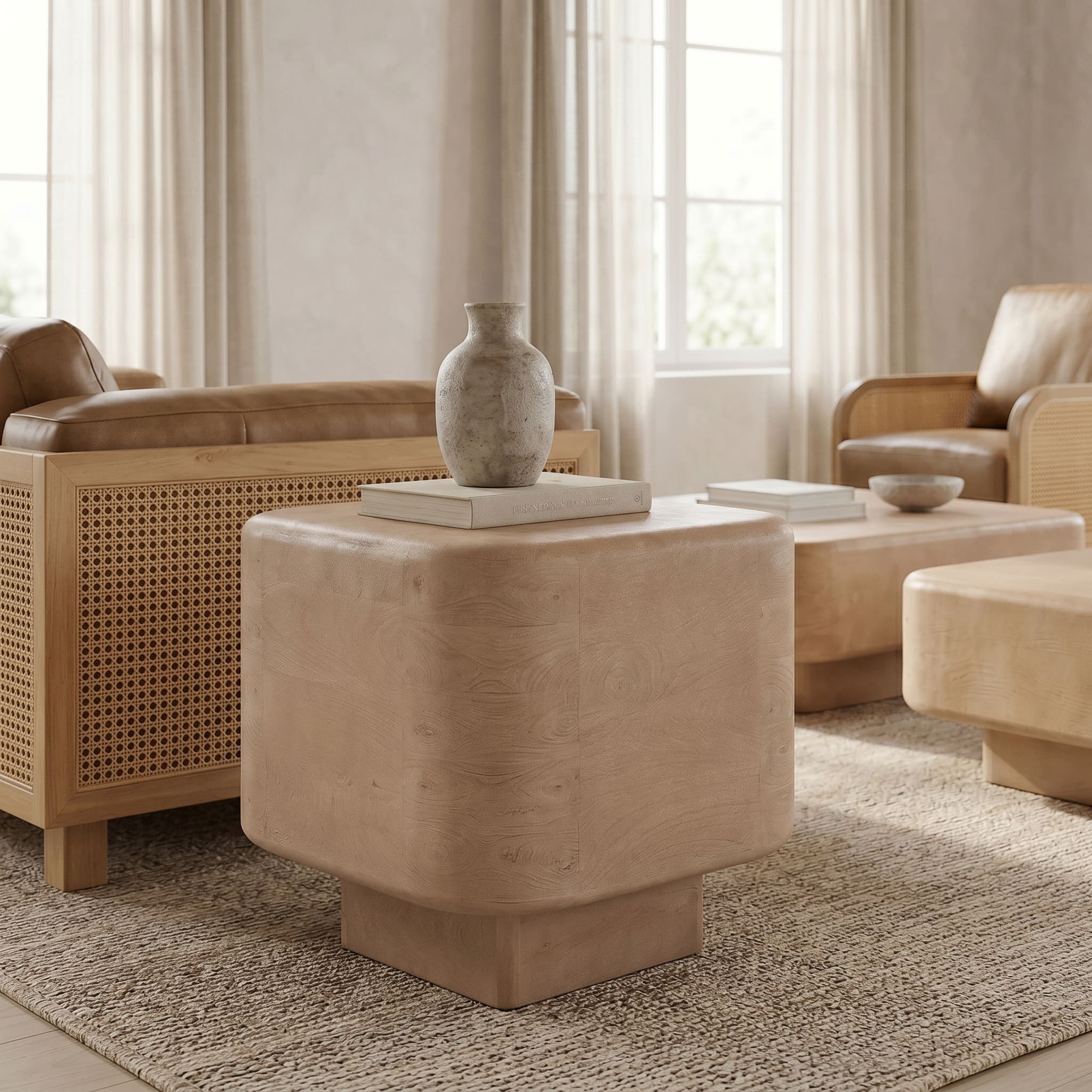 Bruno - Modern Mango Wood Square End Table - image 3