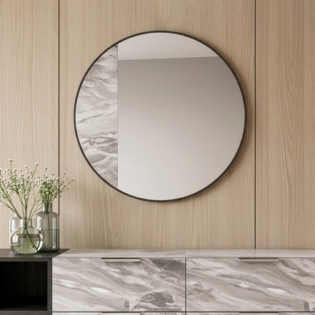 Maranello - Modern Grey Faux Marble Mirror - image 5
