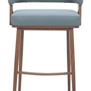 Poise Barstool Azure Gray & Walnut