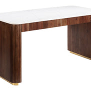 Obeah Desk White & Walnut