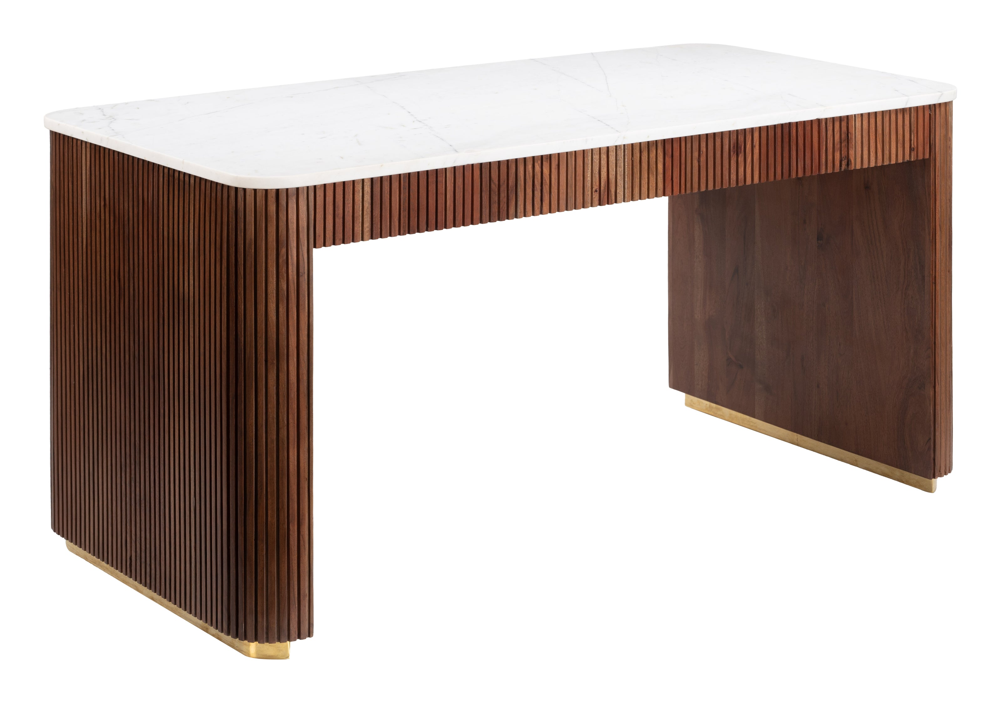 Obeah Desk White & Walnut