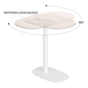Buddy Adjustable Rotating Side Table Natural & White