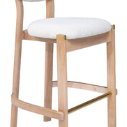 Rilou Barstool (Set of 2) White & Natural