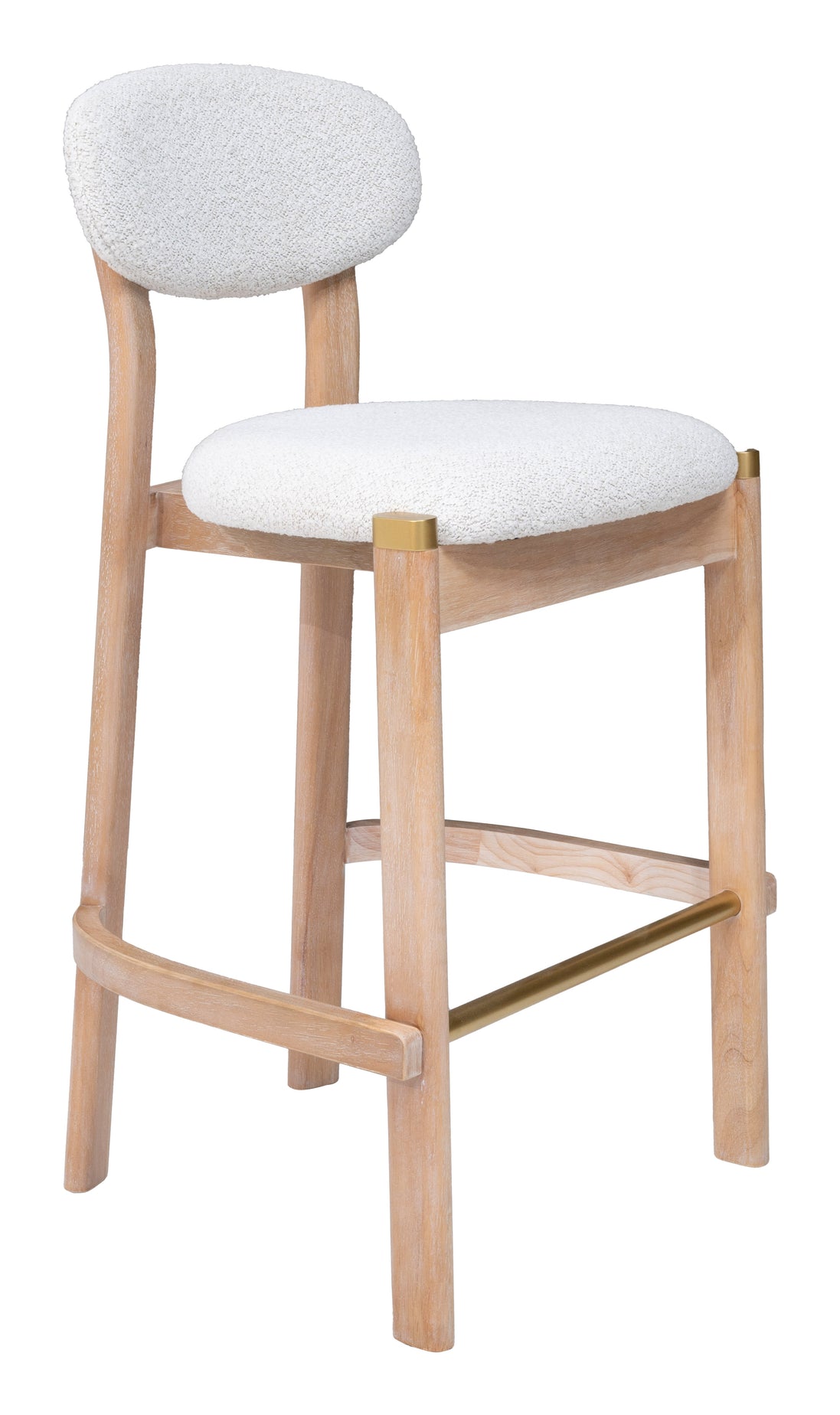 Rilou Barstool (Set of 2) White & Natural