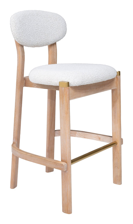 Rilou Barstool (Set of 2) White & Natural