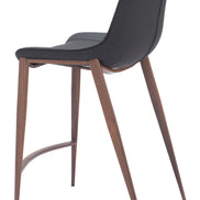 Magnus Counter Stool (Set of 2) Black & Walnut