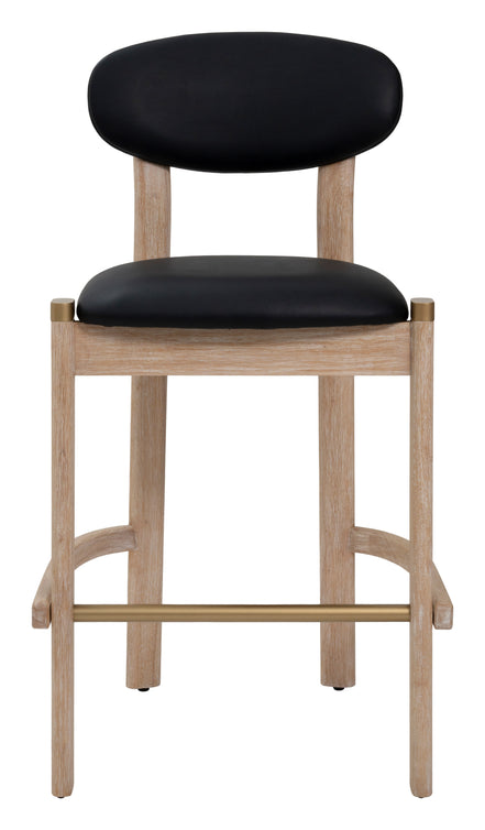 Rilou Barstool (Set of 2) Black & Natural