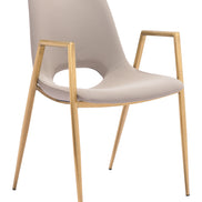 Desi Dining Chair (Set of 2) Beige & Gold