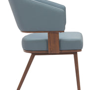 Poise Dining Chair Azure Gray & Walnut