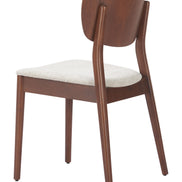 Kellua Dining Chair (Set of 2) Beige & Walnut