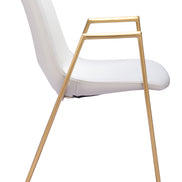 Desi Dining Chair (Set of 2) White & Gold