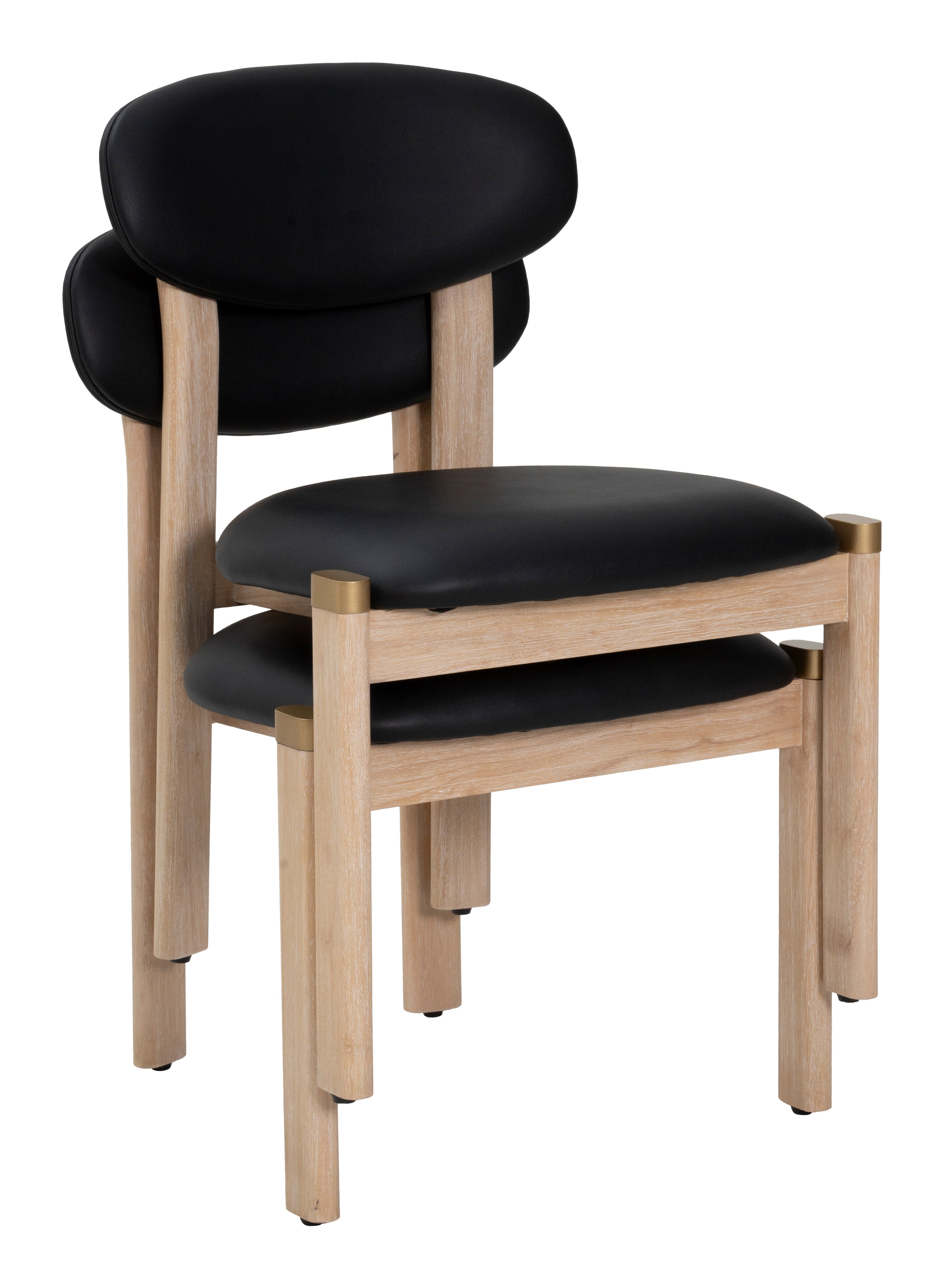 Rilou Dining Chair (Set of 2) Black & Natural