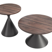 Rosk Coffee Table Set (2-Piece) Walnut & Black