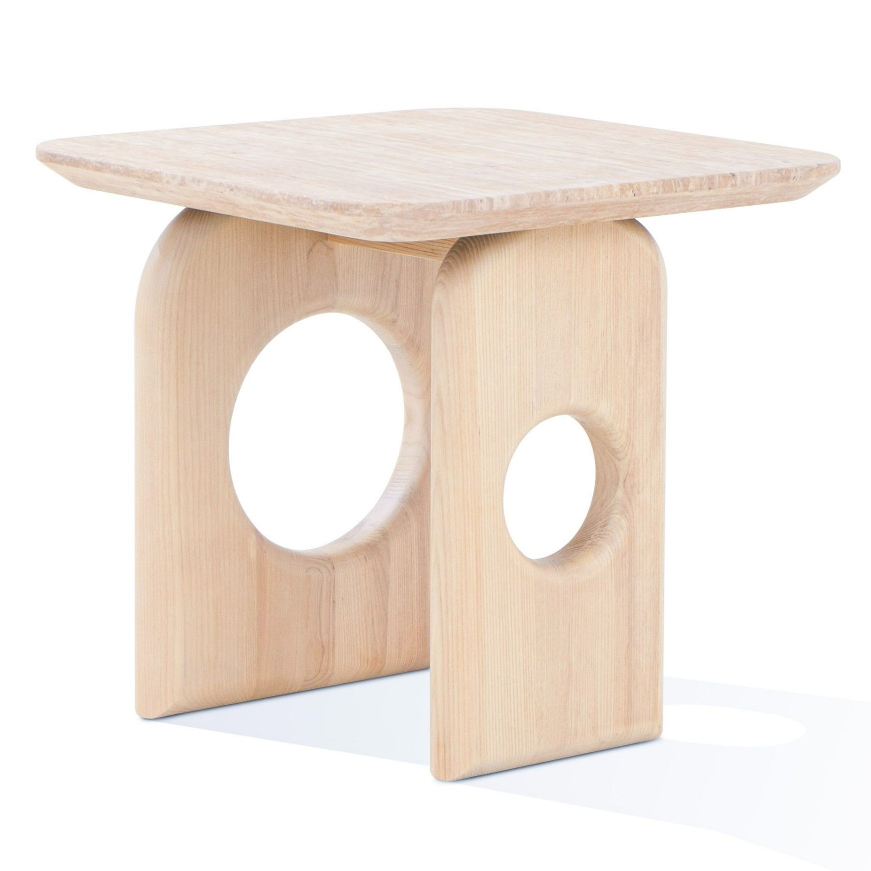 Osaka - Modern Faux Marble + Natural Ash End Table - image 2