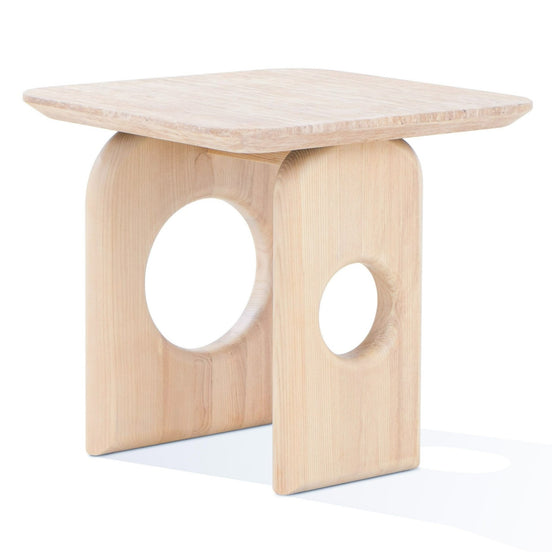 Osaka - Modern Faux Marble + Natural Ash End Table - image 2