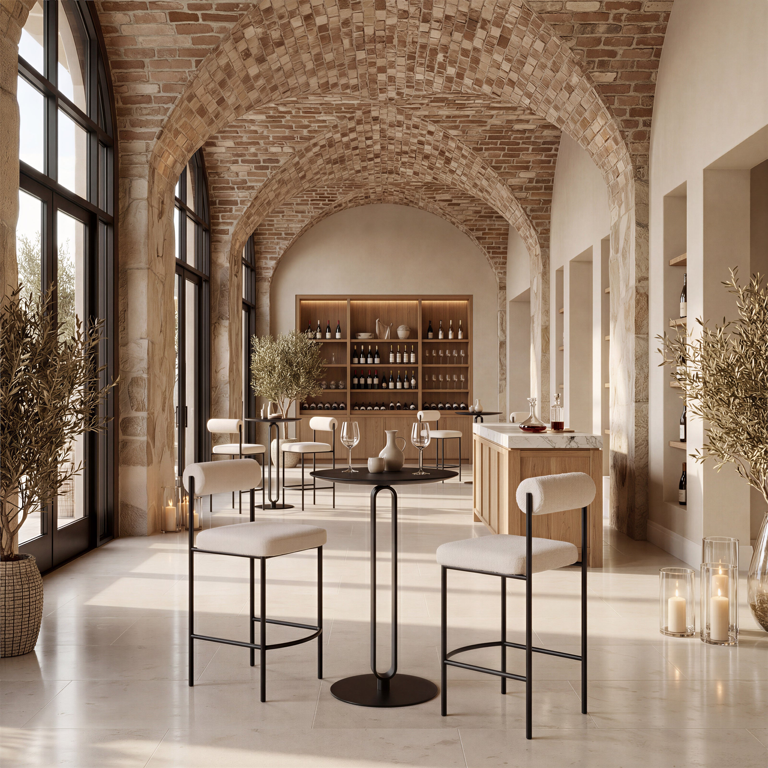 Livorno Counter Stool (Set of 2) Ivory