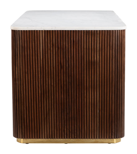 Obeah Desk White & Walnut